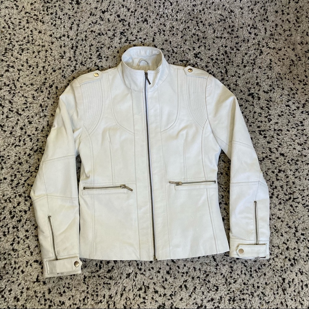 White leather jacket